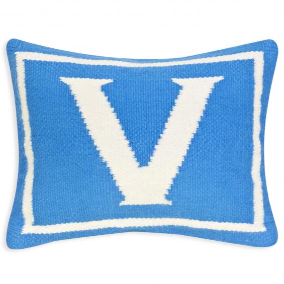 Jonathan Adler Junior Letter V Pillow in Blue - 23492