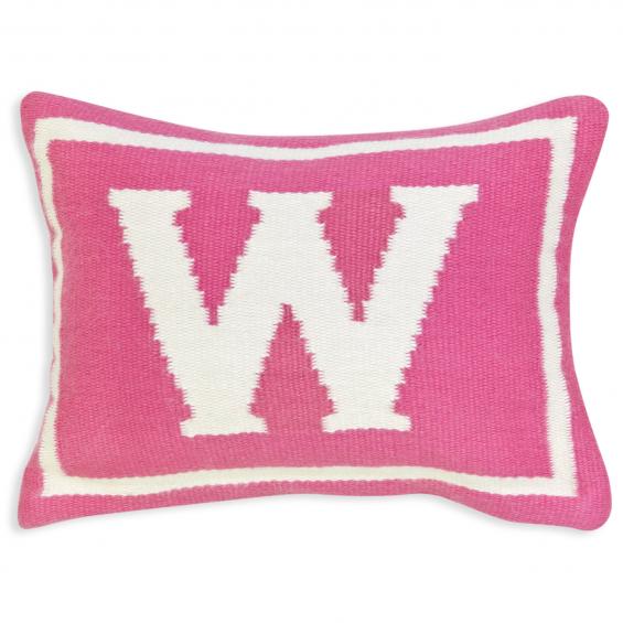 Jonathan Adler Junior Letter W Pillow in Pink - 23588