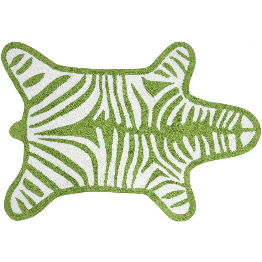 Jonathan Adler Zebra Bath Rug in Green - 21001-JA