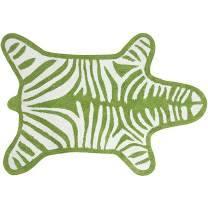Jonathan Adler Zebra Bath Rug in Green - 21001-JA