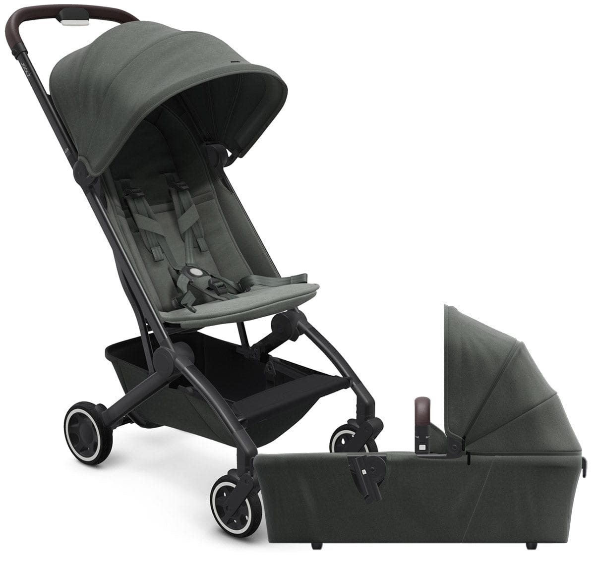 Joolz Aer Lightweight Compact Stroller + Bassinet Bundle - Mighty Green - 440020-440021