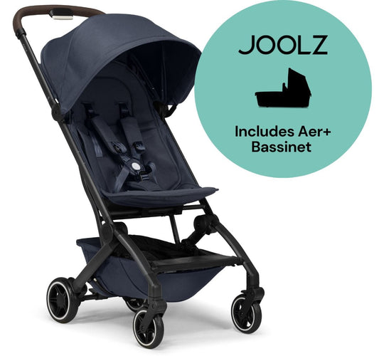 Joolz Aer+ Lightweight Compact Stroller + Bassinet Bundle - Navy Blue - 310117-310395