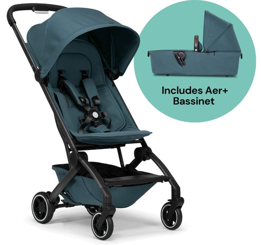 Joolz Aer+ Lightweight Compact Stroller + Bassinet Bundle - Ocean Blue - 310115-310393