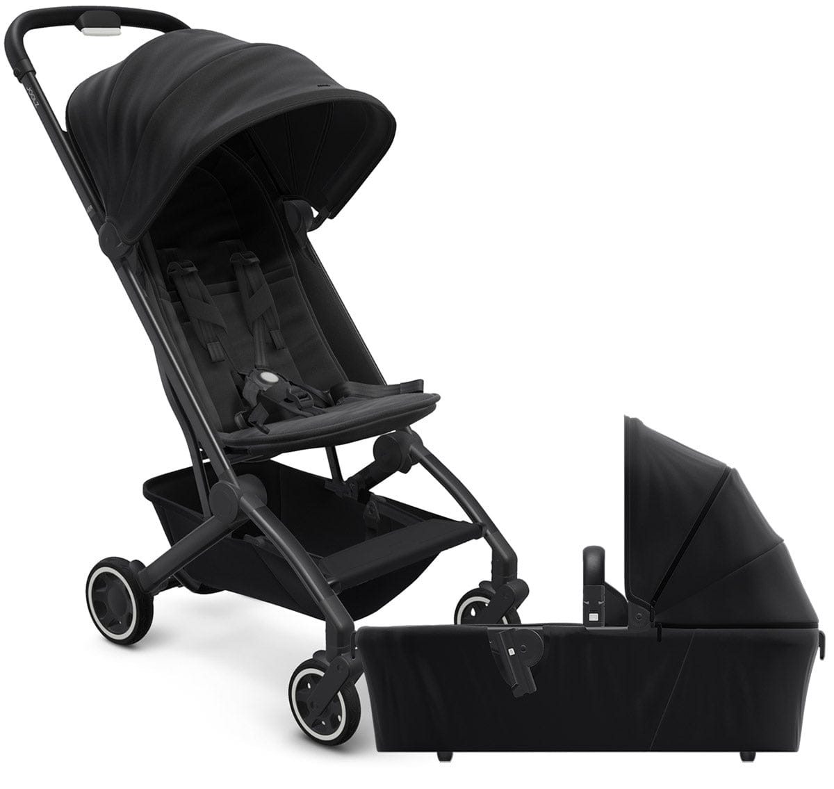 Joolz Aer Lightweight Compact Stroller + Bassinet Bundle - Refined Black - 440030-440031