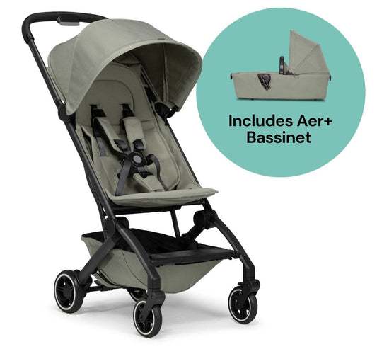 Joolz Aer+ Lightweight Compact Stroller + Bassinet Bundle - Sage Green - 440104-440114
