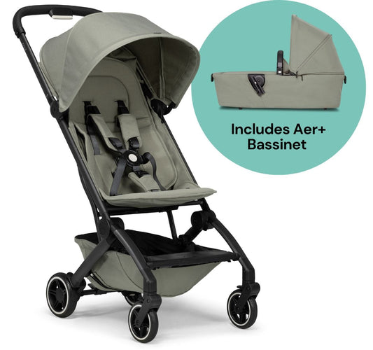 Joolz Aer+ Lightweight Compact Stroller + Bassinet Bundle - Sage Green - 310112-310391