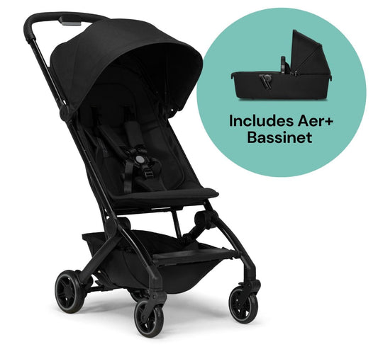 Joolz Aer+ Lightweight Compact Stroller + Bassinet Bundle - Space Black - 440102-440112