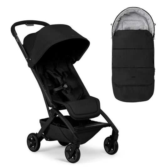 Joolz Aer black stroller with matching footmuff