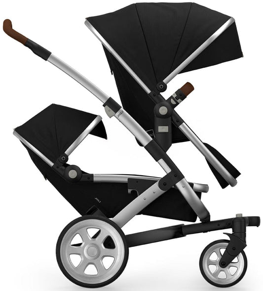 Joolz Geo 2 Tailor Twin Stroller - Silver/Black/Silver/Brown Ajour - TG0090-DBL
