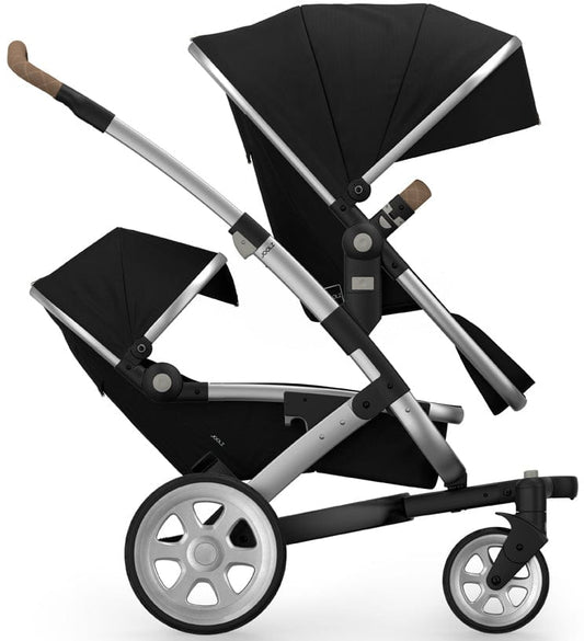 Joolz Geo 2 Tailor Twin Stroller - Silver/Black/Silver/Liver Double-Stitched - TG0091-DBL