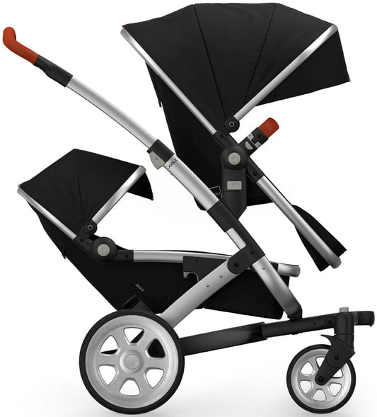 Joolz Geo 2 Tailor Twin Stroller - Silver/Black/Silver/Tangerine Tango - TG0099-DBL