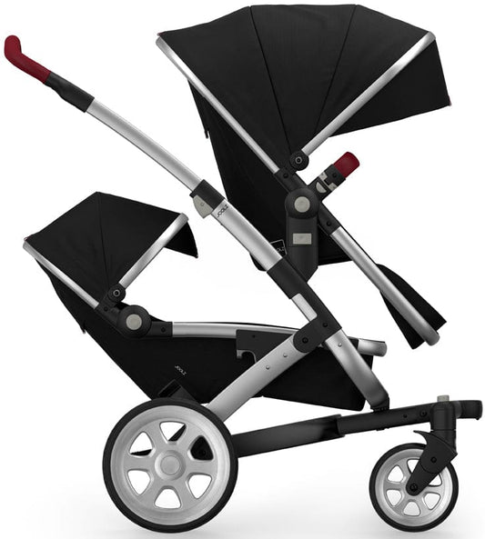 Joolz Geo 2 Tailor Twin Stroller - Silver/Black/Silver/Tango Red - TG0100-DBL