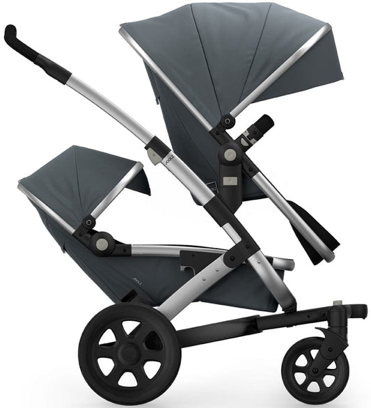 Joolz Geo 2 Tailor Twin Stroller - Silver/Grey/Black/Black Ribbed - TG0023-DBL