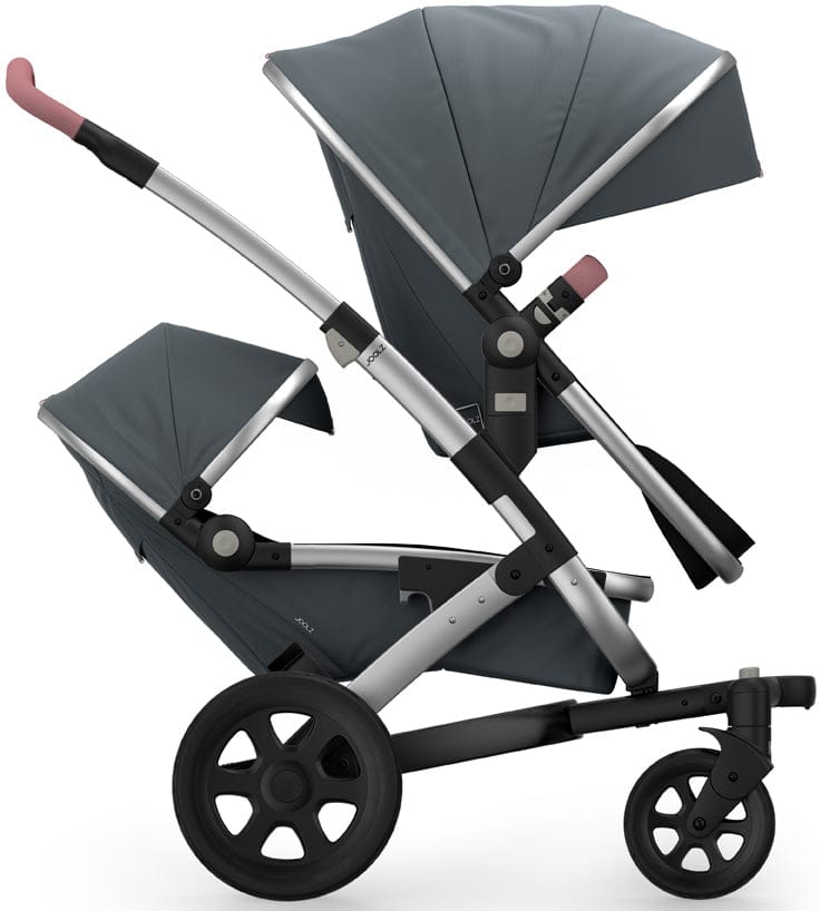 Joolz Geo 2 Tailor Twin Stroller - Silver/Grey/Black/Old Pink - TG0037-DBL
