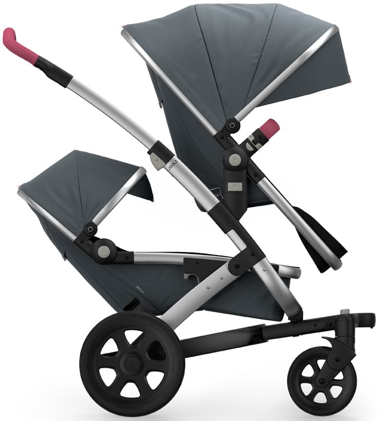 Joolz Geo 2 Tailor Twin Stroller - Silver/Grey/Black/Pink - TG0038-DBL