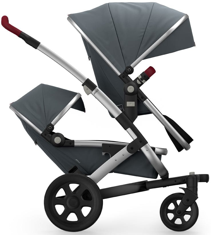 Joolz Geo 2 Tailor Twin Stroller - Silver/Grey/Black/Tango Red - TG0040-DBL