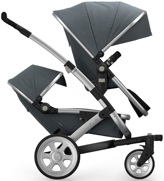 Joolz Geo 2 Tailor Twin Stroller - Silver/Grey/Silver/Black Double-Stitched - TG0001-DBL