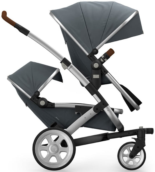 Joolz Geo 2 Tailor Twin Stroller - Silver/Grey/Silver/Brown Ribbed - TG0009-DBL