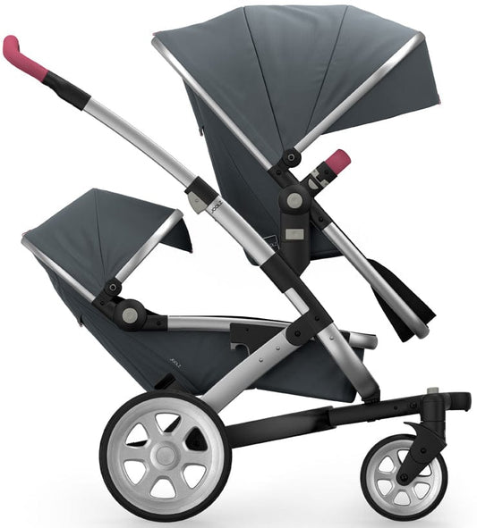 Joolz Geo 2 Tailor Twin Stroller - Silver/Grey/Silver/Pink - TG0018-DBL