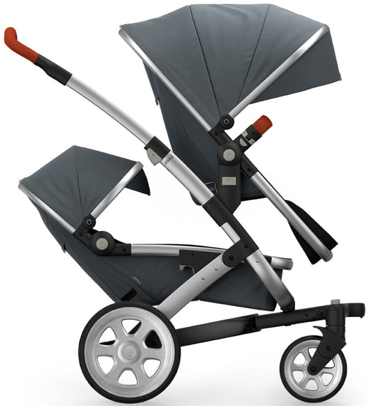 Joolz Geo 2 Tailor Twin Stroller - Silver/Grey/Silver/Tangerine Tango - TG0019-DBL