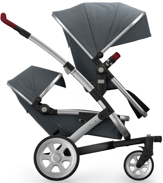 Joolz Geo 2 Tailor Twin Stroller - Silver/Grey/Silver/Tango Red - TG0020-DBL