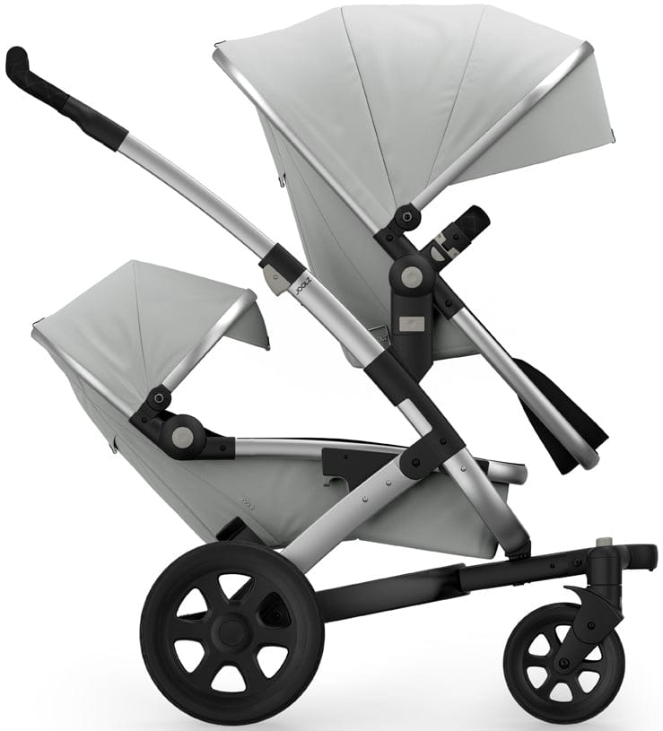 Joolz Geo 2 Tailor Twin Stroller - Silver/Silver/Black/Black Double-Stitched - TG0181-DBL