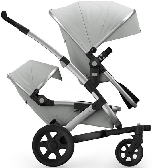 Joolz Geo 2 Tailor Twin Stroller - Silver/Silver/Black/Black Double-Stitched - TG0181-DBL