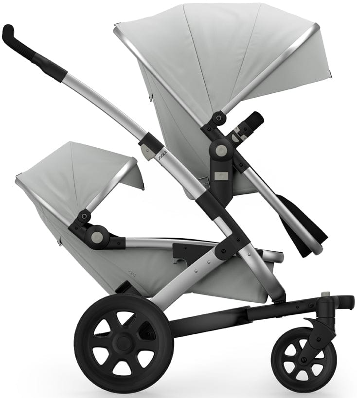 Joolz Geo 2 Tailor Twin Stroller - Silver/Silver/Black/Black Ribbed - TG0183-DBL
