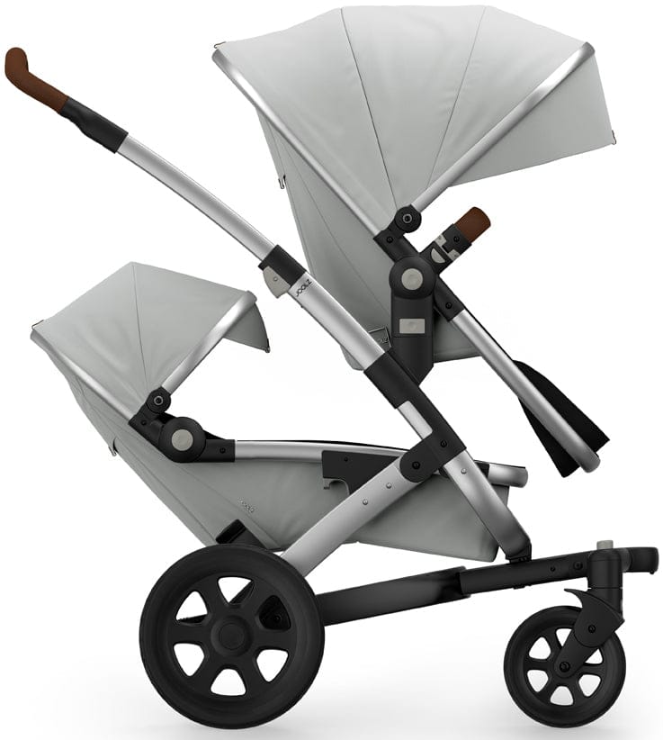 Joolz Geo 2 Tailor Twin Stroller - Silver/Silver/Black/Brown Ajour - TG0190-DBL