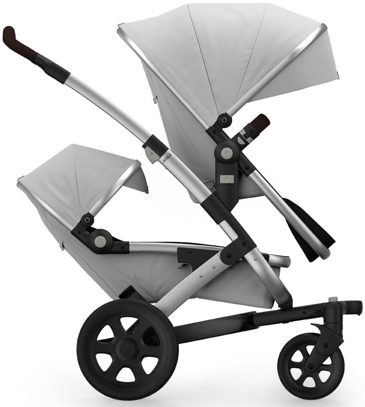 Joolz Geo 2 Tailor Twin Stroller - Silver/Silver/Black/Dark Brown Ajour - TG0187-DBL