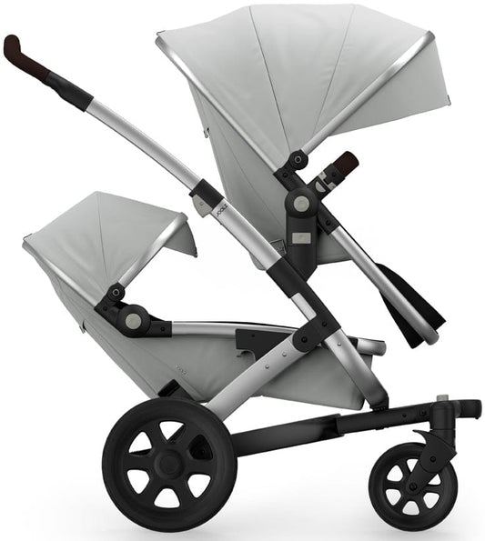 Joolz Geo 2 Tailor Twin Stroller - Silver/Silver/Black/Dark Brown Ajour - TG0187-DBL