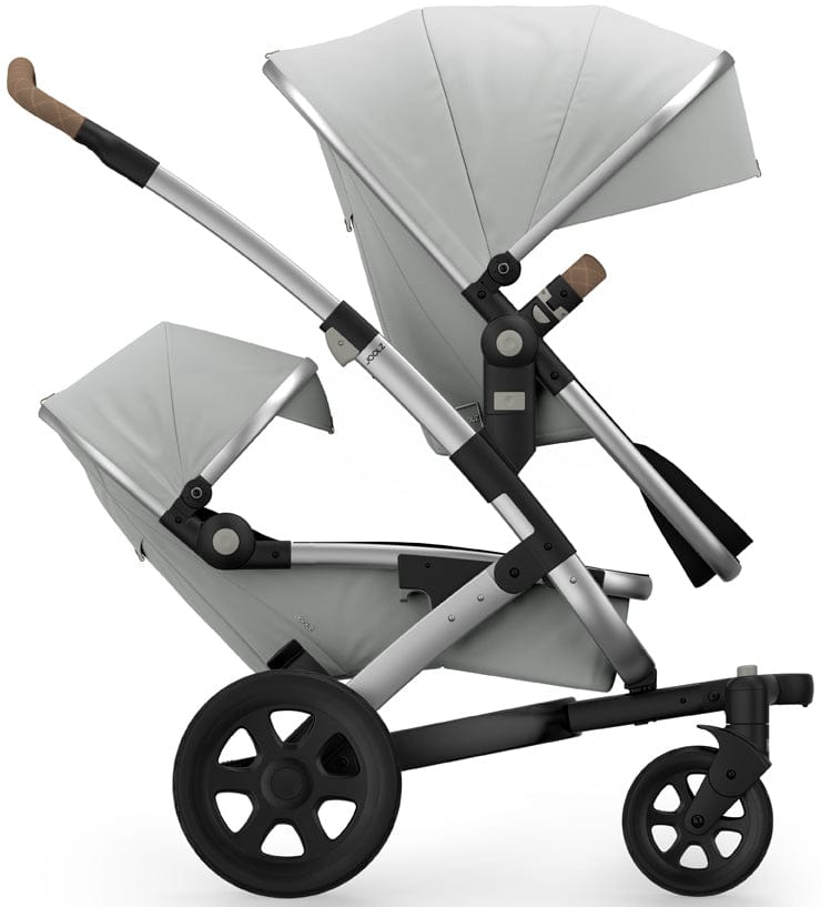 Joolz Geo 2 Tailor Twin Stroller - Silver/Silver/Black/Liver Double-Stitched - TG0191-DBL