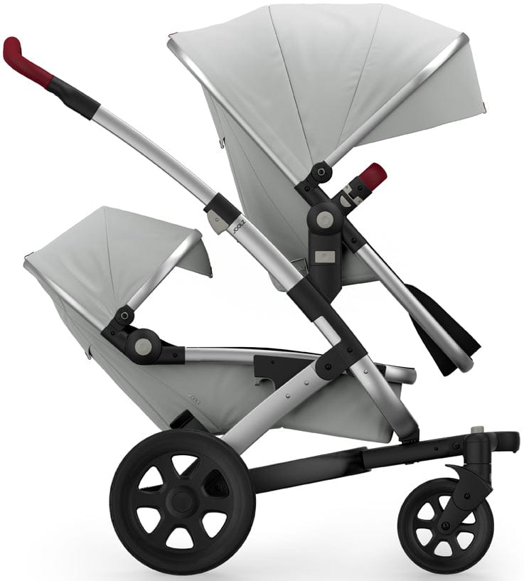 Joolz Geo 2 Tailor Twin Stroller - Silver/Silver/Black/Tango Red - TG0200-DBL