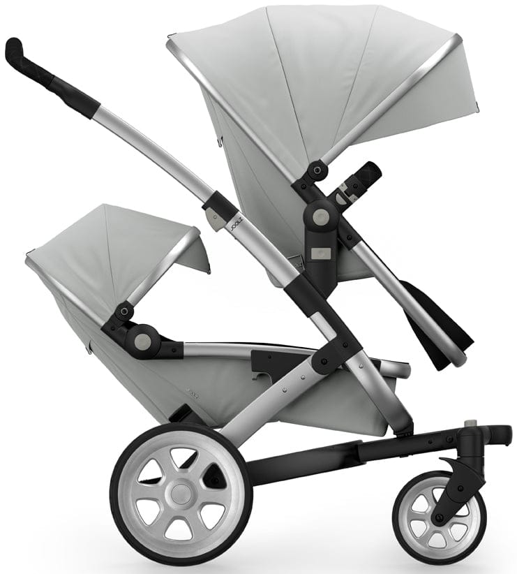 Joolz Geo 2 Tailor Twin Stroller - Silver/Silver/Silver/Black Double-Stitched - TG0161-DBL
