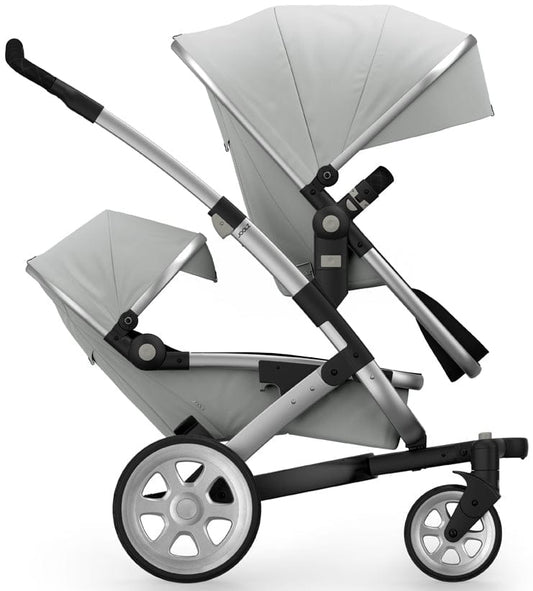 Joolz Geo 2 Tailor Twin Stroller - Silver/Silver/Silver/Black Double-Stitched - TG0161-DBL