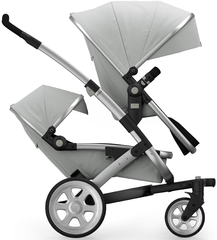 Joolz Geo 2 Tailor Twin Stroller - Silver/Silver/Silver/Black Ribbed - TG0163-DBL
