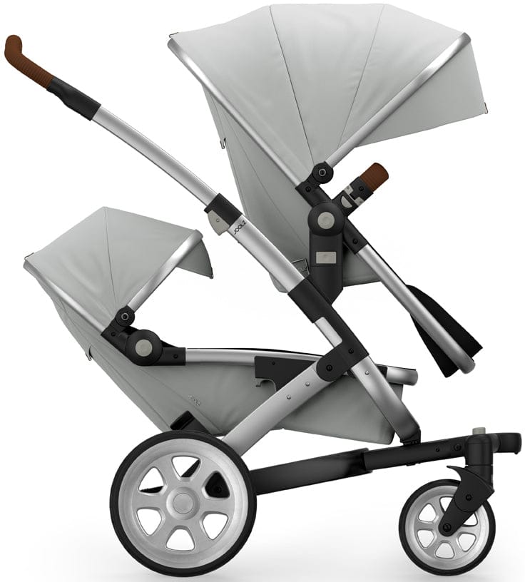 Joolz Geo 2 Tailor Twin Stroller - Silver/Silver/Silver/Brown Ribbed - TG0169-DBL