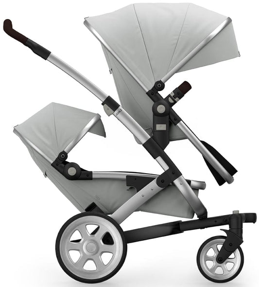 Joolz Geo 2 Tailor Twin Stroller - Silver/Silver/Silver/Dark Brown Ajour - TG0167-DBL