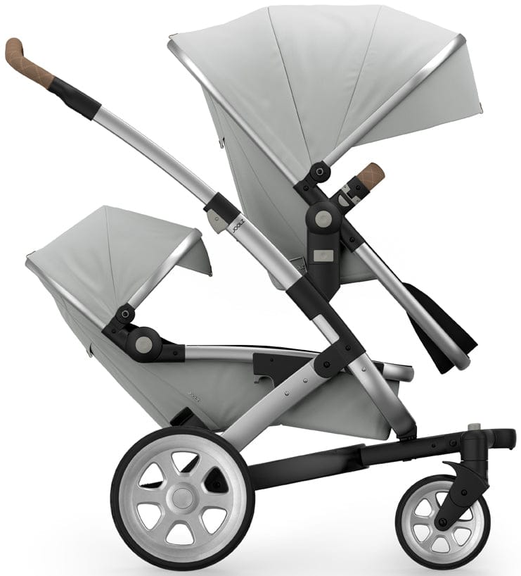Joolz Geo 2 Tailor Twin Stroller - Silver/Silver/Silver/Liver Double-Stitched - TG0171-DBL