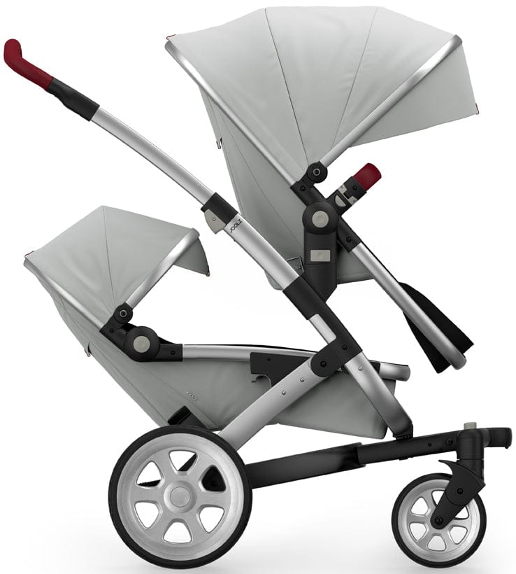 Joolz Geo 2 Tailor Twin Stroller - Silver/Silver/Silver/Tango Red - TG0180-DBL