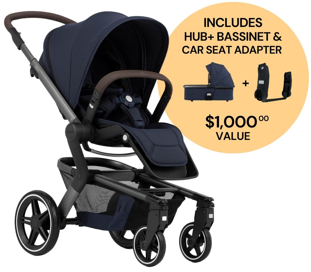 Joolz Hub+ Newborn Ready Bundle - Navy Blue - 430205-430206-902000