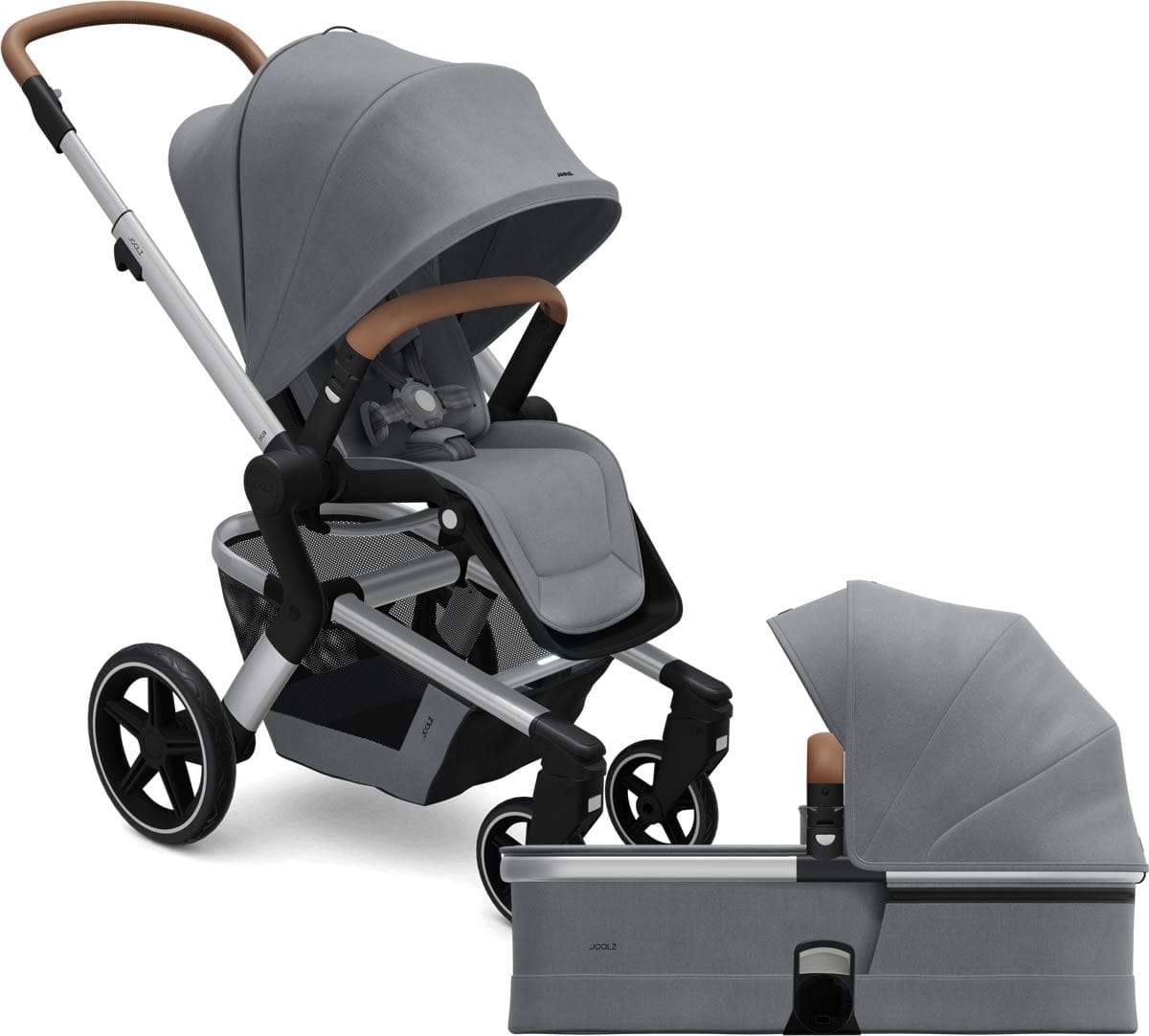 Joolz Hub+ Stroller & Bassinet Bundle - Gorgeous Grey - 430210-430211