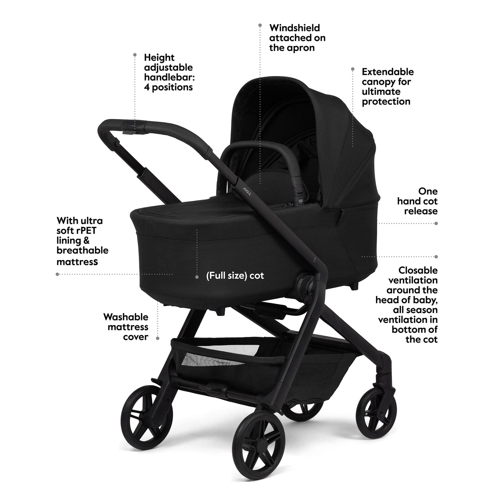 Joolz Hub² Lightweight Stroller with Carry Cot Sandy Taupe