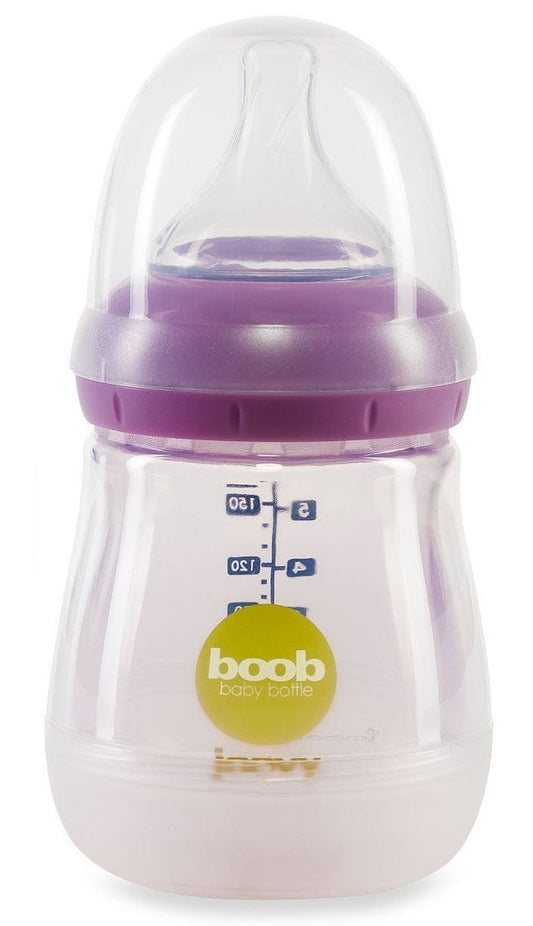 Joovy Boob PP Baby Bottle + Insulator - 5 oz, Purple - 254