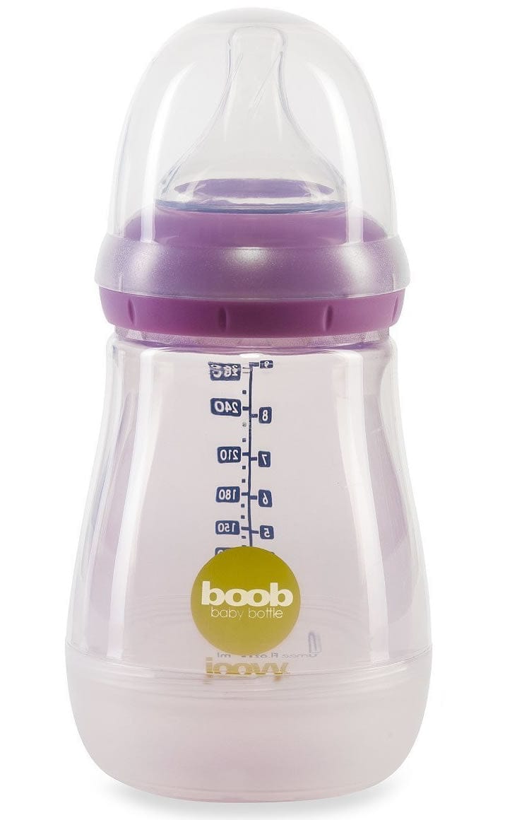 Joovy Boob PP Baby Bottle + Insulator - 9 oz, Purple - 257