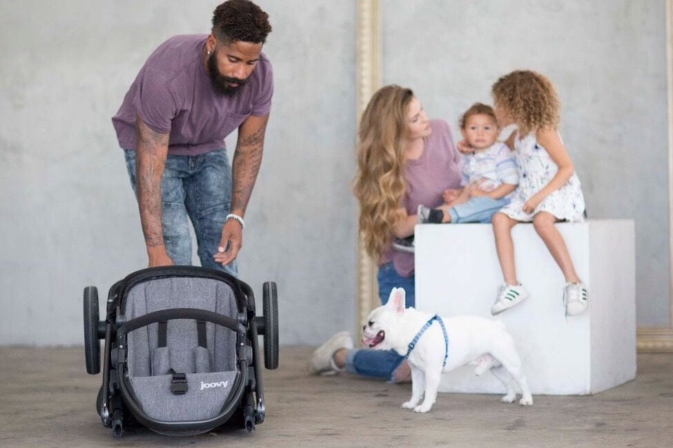 Joovy Qool Single to Double Stroller - Black Melange - 8187-J