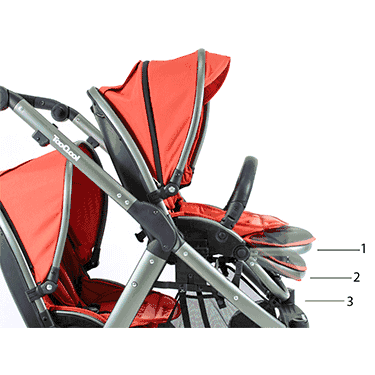 Joovy TooQool Double Stroller in Charcoal - 8019