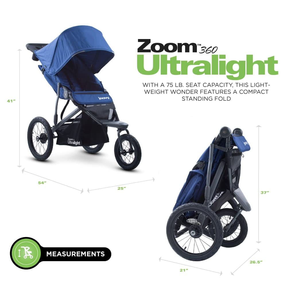 Joovy Zoom 360 Ultralight Jogging Stroller - Blueberry - 8360-DS