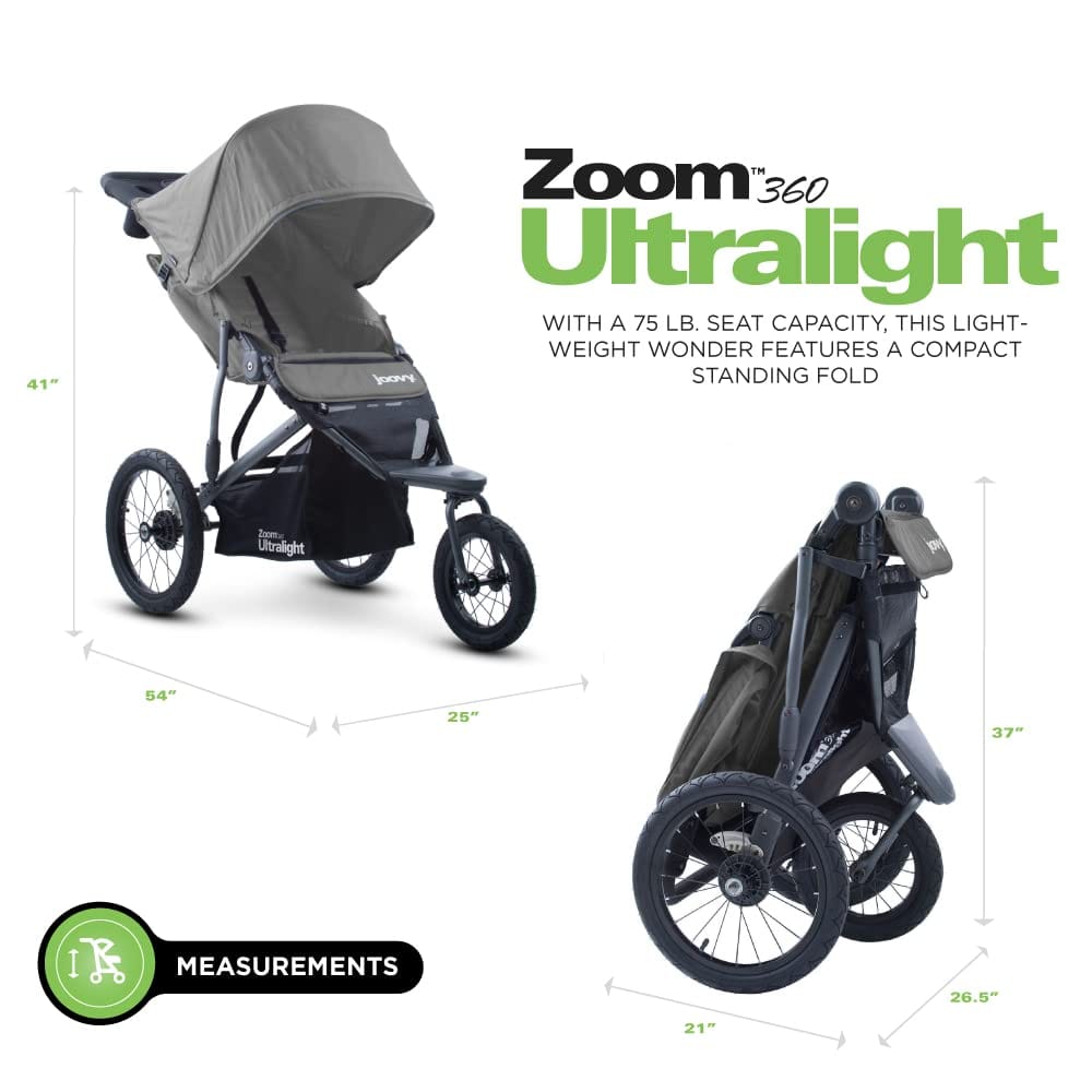 Joovy Zoom 360 Ultralight Jogging Stroller - Charcoal - 8369-DS