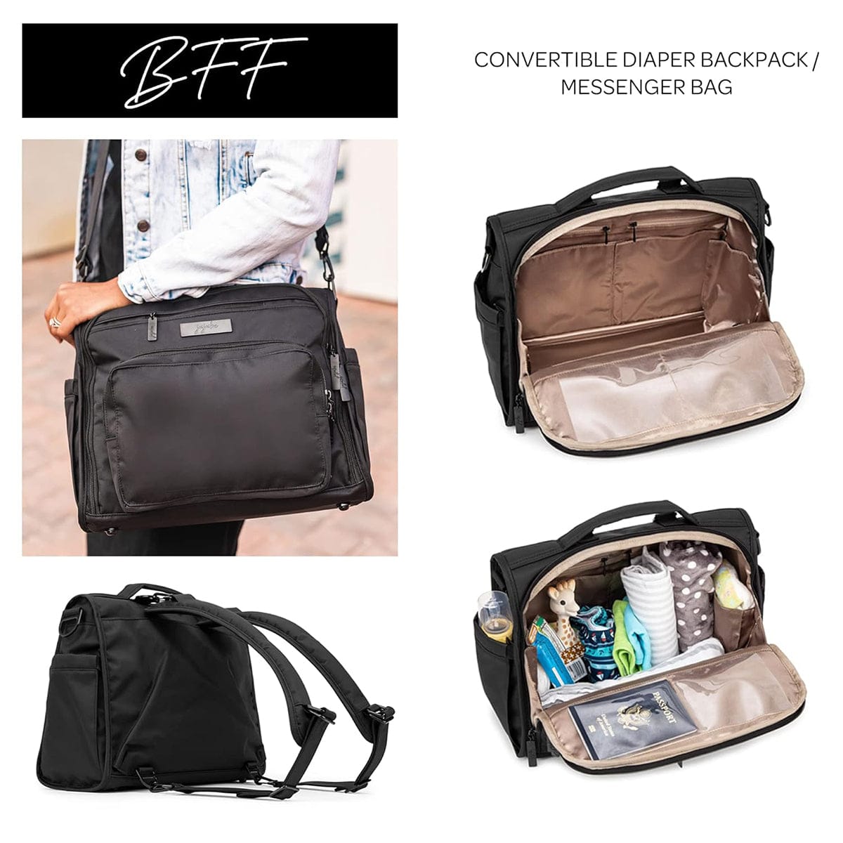 Ju-Ju-Be B.F.F. Diaper Bag - Black Out - 15FM02X-BLO